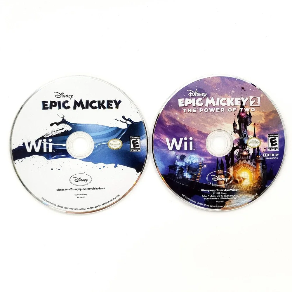 Disney Epic Mickey 1 & 2 w/ Paintbrush Controller Nintendo Wii Complete Tested